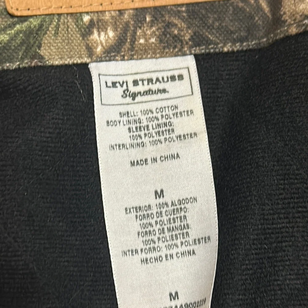 Levi Strauss Canvas Camo Jacket Mens M Mossy Oak Lined Signature Field Gear